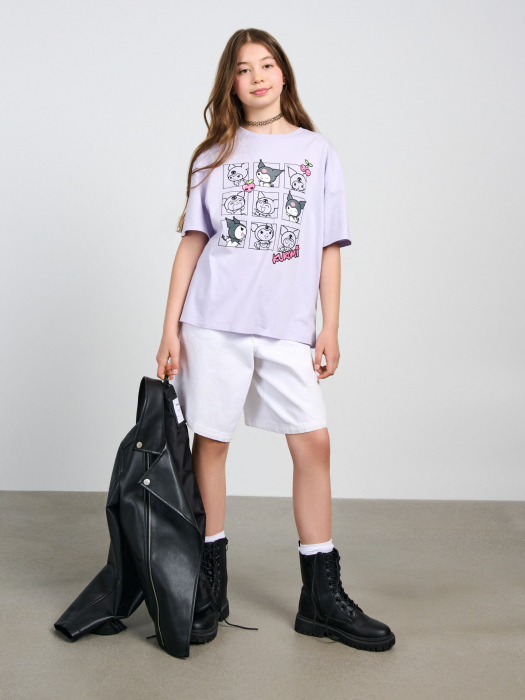Tricou din bumbac cu maneca scurta Hello Kitty Kuromi [2]