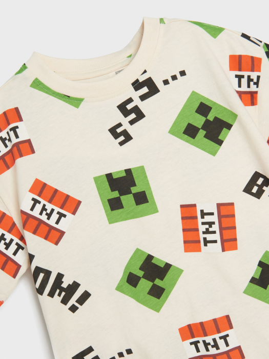 Tricou din bumbac cu maneca scurta Minecraft TNT Boom [2]