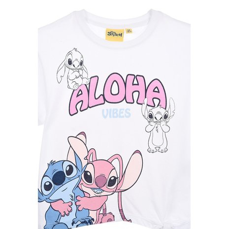 Tricou din bumbac de vara cu maneca scurta Stitch Aloha Vibes [3]