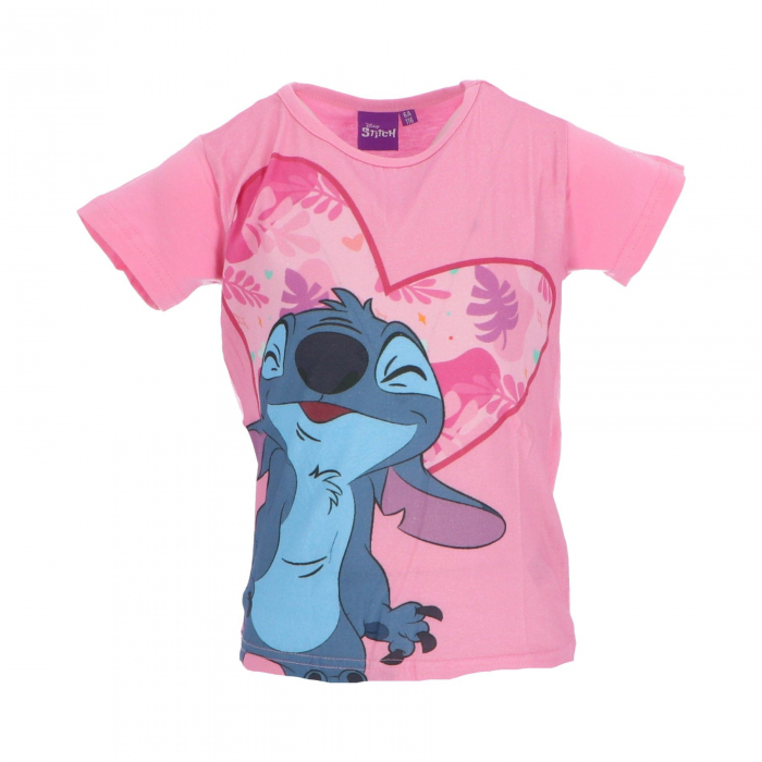 Tricou fete maneca scurta din bumbac Lilo si Stitch Love [1]