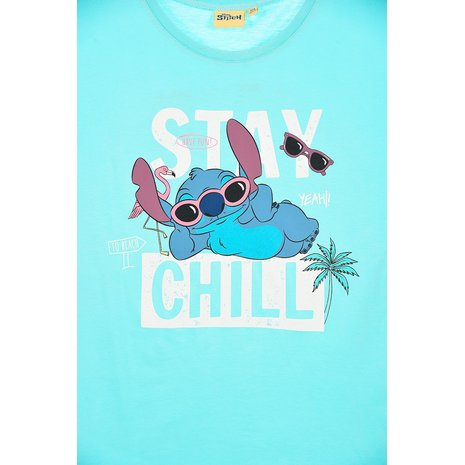 Tricou maneca scurta din bumbac, pentru copii Stitch Stay Chill [3]