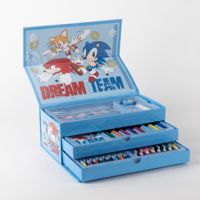 Trusă de colorat tip valiză Sonic pentru copii [4]