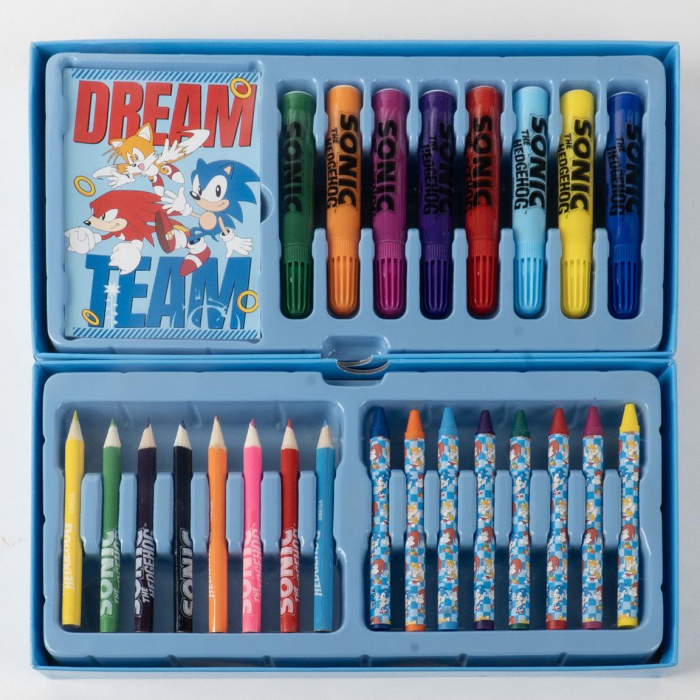 Trusă de colorat tip valiză Sonic pentru copii [2]