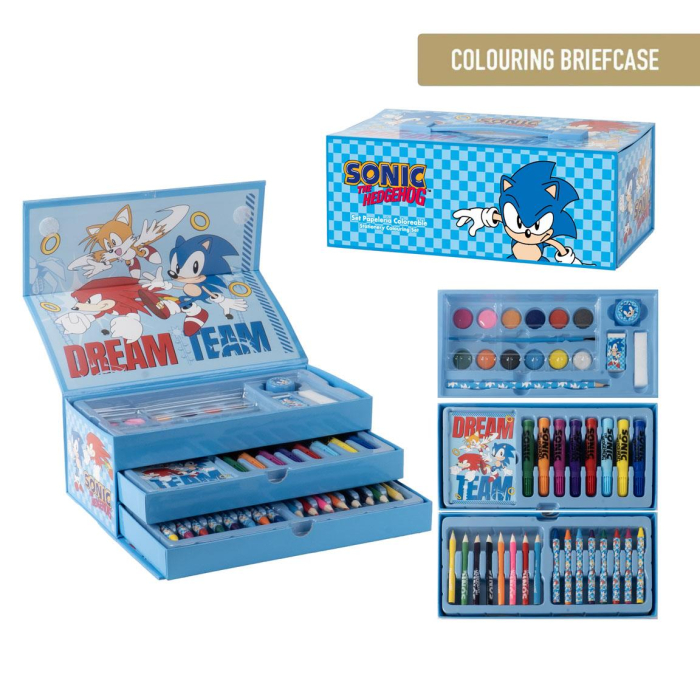 Trusă de colorat tip valiză Sonic pentru copii [1]