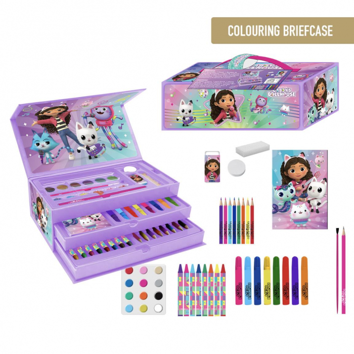 Trusa de colorat valiza Gabby's Dollhouse , 42 piese [1]
