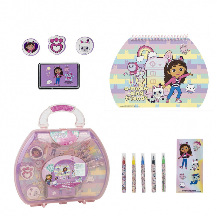 Set de colorat, Gabbys Dollhouse, servieta, 30 file, 10 piese [1]