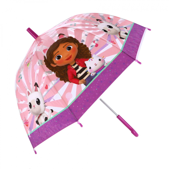 Umbrela de ploaie manuala pentru copii, Gabby's Dollhouse, diametru 69 cm [4]