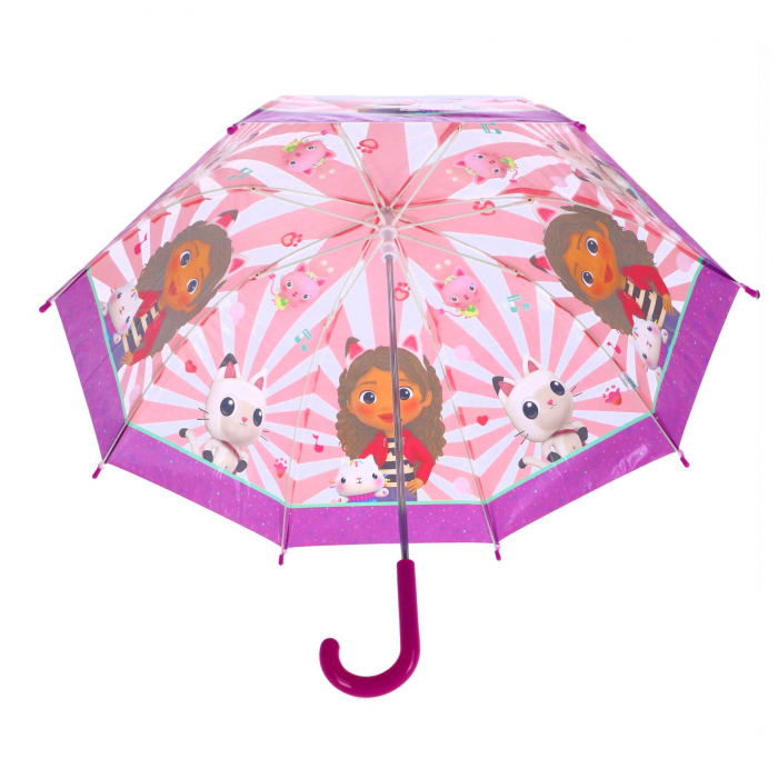 Umbrela de ploaie manuala pentru copii, Gabby's Dollhouse, diametru 69 cm [5]
