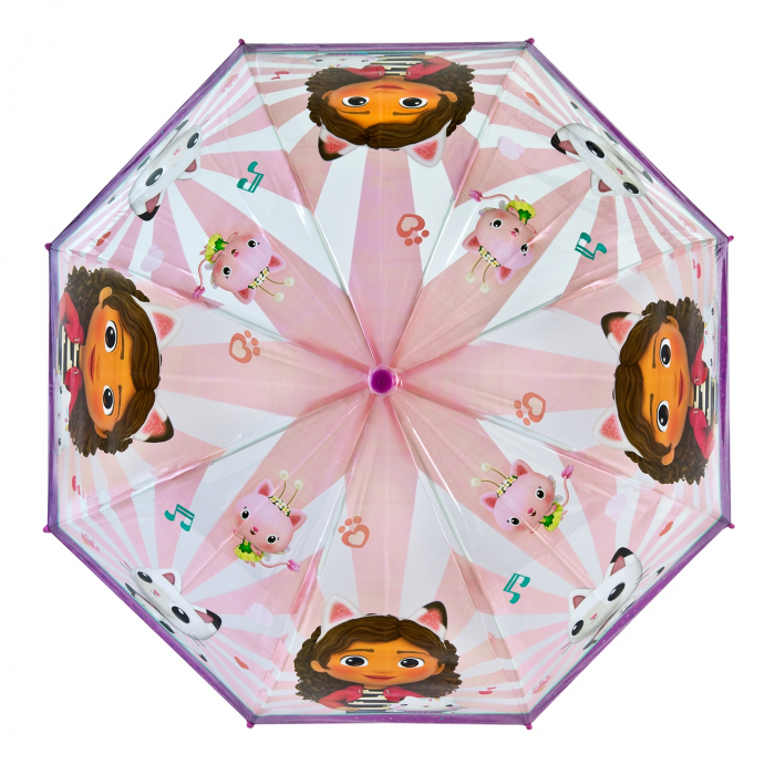 Umbrela de ploaie manuala pentru copii, Gabby's Dollhouse, diametru 69 cm [6]