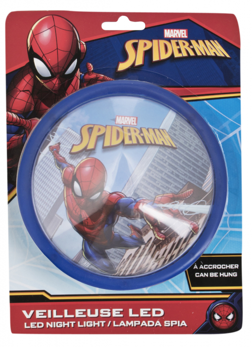 Veioza lampa Led push Spiderman14 cm albastru [2]