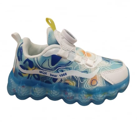 Pantofi sport - Adidasi copii sport bleu din panza Glow in the dark
