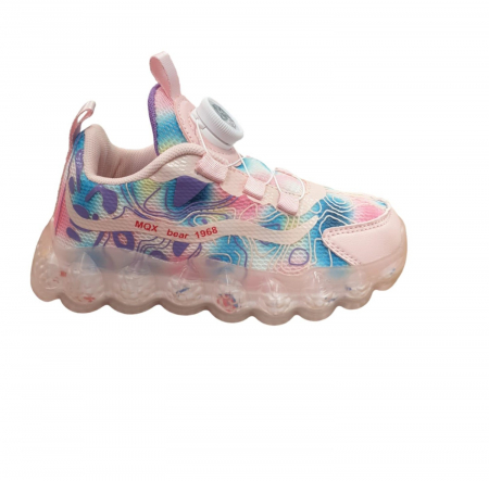 Pantofi sport - Adidasi copii sport roz din panza Glow in the dark