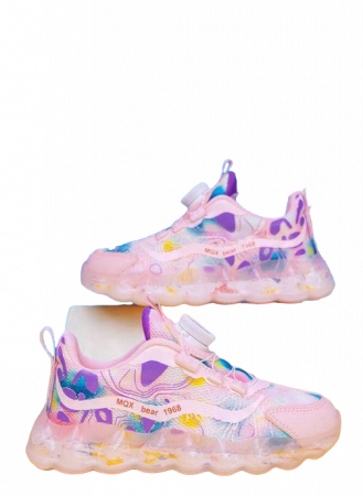 Adidasi copii sport roz din panza Glow in the dark [4]