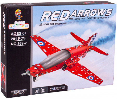 Avion metal, 201 piese, rosu [4]