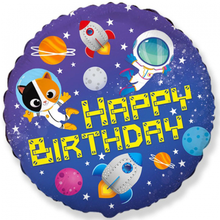 Accesorii petrecere - Balon folie, Happy Birthaday, 46 cm