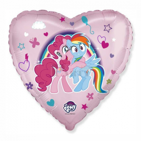 Accesorii petrecere - Balon folie forma inima, My Little Pony, 46 cm