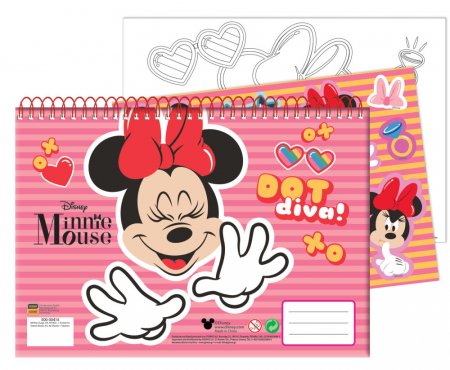 Acuarele, pensule si blocuri de desen - Bloc de desen A4 spirala,Disney Minnie Wink, 40 foi si stickere