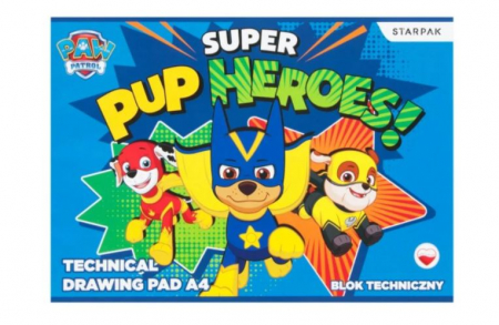 Acuarele, pensule si blocuri de desen - Bloc desen A4 Paw Patrol, 10 coli