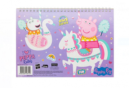 Acuarele, pensule si blocuri de desen - Bloc desen B5 spira Peppa Pig, 30 coli,17x24 cm