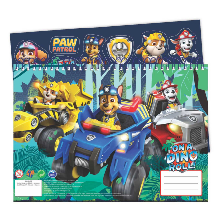 Acuarele, pensule si blocuri de desen - Bloc desen cu stickere A4 cu spira Paw Patrol, 40 coli