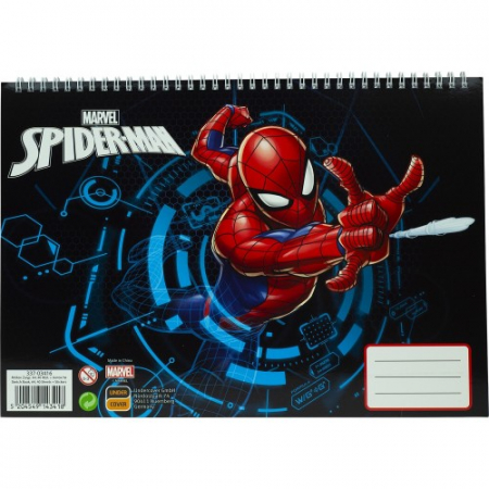 Acuarele, pensule si blocuri de desen - Bloc desen cu stickere A4 cu spira Spiderman, 30 coli