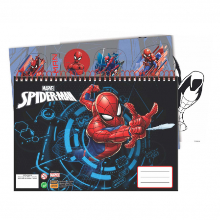 Bloc desen cu stickere A4 cu spira Spiderman, 30 coli [2]