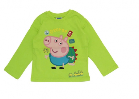 Bluze copii - Bluza bumbac, maneca lunga, George Peppa Pig