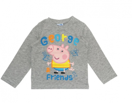 Bluze copii - Bluza bumbac, maneca lunga, George Peppa Pig