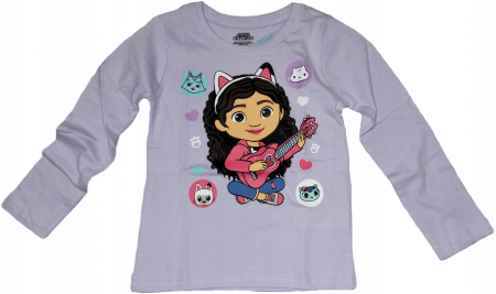 Tricouri copii - Bluza bumbac, maneca lunga, Gabby's Dollhouse Guitar