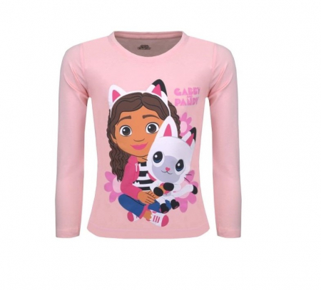 Imbracaminte si incaltaminte copii - Bluza bumbac, maneca lunga, Gabby's Dollhouse si Pandy Paws