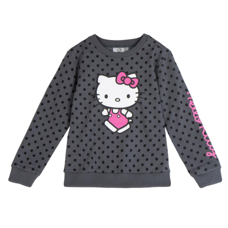 Bluze copii - Bluza maneca lunga cu design Hello Kitty Dots