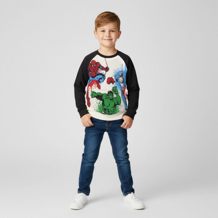 Bluze copii - Bluza maneca lunga cu design Team Avengers