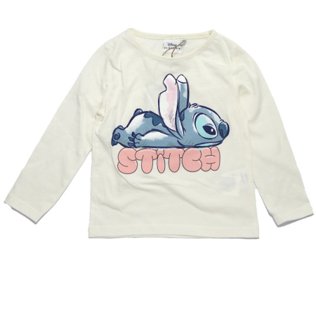 Bluze copii - Bluza alba cu maneca lunga Sleepy Stitch