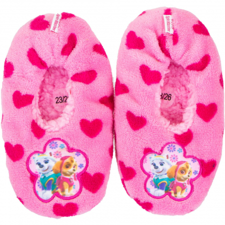 Papuci si slapi - Botosi de casa antiderapanti Paw Patrol Hearts