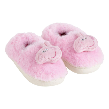 Imbracaminte si incaltaminte copii - Botosi de interior pufosi cu aplicatii Peppa Pig