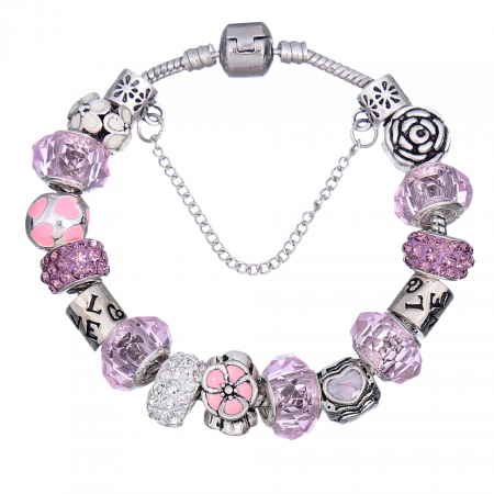 Bratara Charm cu 13 charmuri si lantisor de siguranta [1]