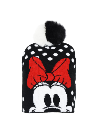 Accesorii imbracaminte copii - Caciula groasa iarna cu pompon Minnie Mouse