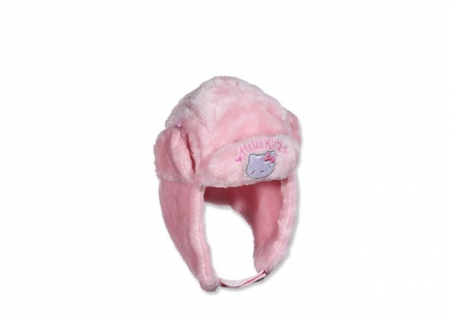 Sepci si caciuli copii - Caciula blana Hello Kitty cu urechi