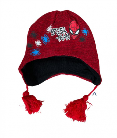 Sepci si caciuli copii - Caciula Spiderman cu urechi rosu