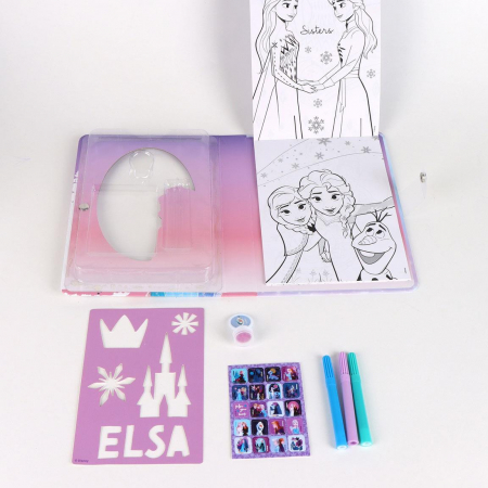 Caiet de activitati Frozen Disney cu pagini de colorat si autocolante [2]