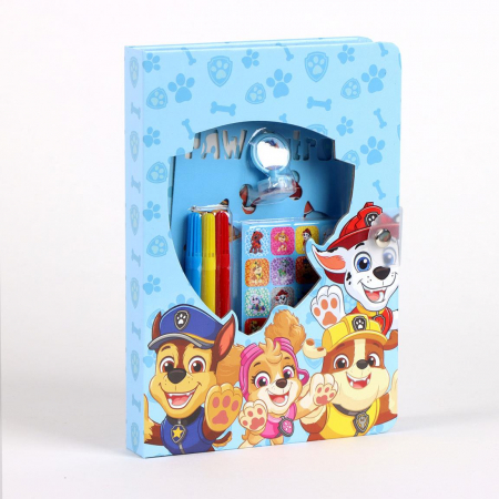 Jocuri si jucarii - Caiet de activitati Paw Patrol cu pagini de colorat si autocolante
