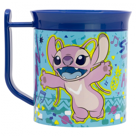 Cani si cesti - Cana plastic eleganta, Stitch Angel 400 ml