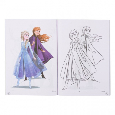 Acuarele, pensule si blocuri de desen - Carte de desenat A5 Frozen Disneys, 20 file