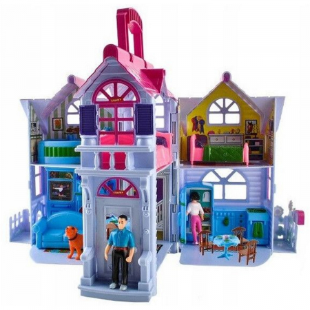Jocuri si jucarii - Casuta Papusi portabila, 4 figurine