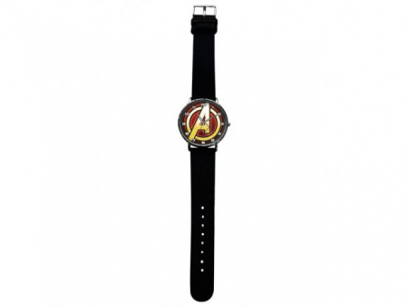 Cadouri si accesorii diverse - Ceas analog pentru copii, Logo Avengers, PU si Metal, 6x9x8cm