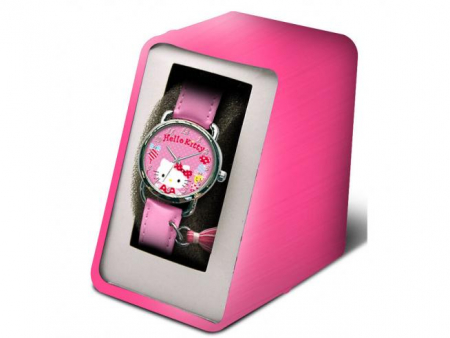 Cadouri si accesorii diverse - Ceas copii analogic cu charm Hello Kitty in cutie cadou