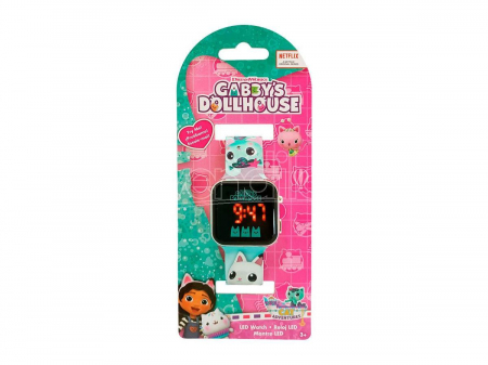 Ceas copii Gabby's Dollhouse, LED cu calendar, 21.5x0.5x3.5cm [1]