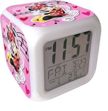 Home&Deco - Ceas cu alarma forma cub Minnie Mouse 8 cm