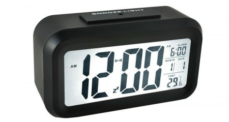Ceasuri copii - Ceas decorativ multifunctional birou, senzor amurg, afisaj ora, data si temperatura