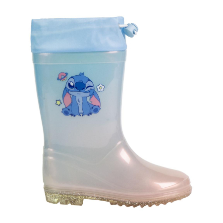 Ghete si cizme copii - Cizme cu slipici din PVC cu siret Lilo & Stitch